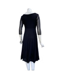 MAXIMA  Fit in 3/4 Sleeves Flare Tea Length Dress Black