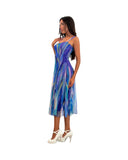 AQUARELLE 822 Sleeveless Tea Length Fit N Flare Paneled Dress