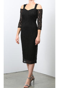 GOLDIE Cold Shoulder Lace Dress Black