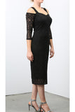 GOLDIE Cold Shoulder Lace Dress Black