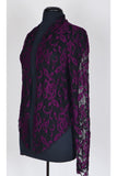 NURIELLE Embroidered Tulle Long Sleeves Sheer Bolero Magenta