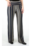 RYA Striped Metallic Flared Pants