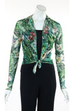 TYLER Print Sheer Long Sleeve Bolero Jacket