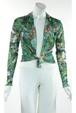 TYLER Print Sheer Long Sleeve Bolero Jacket