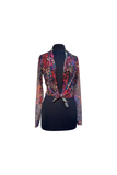 QUELLA Sheer Long Sleeve Print Jacket